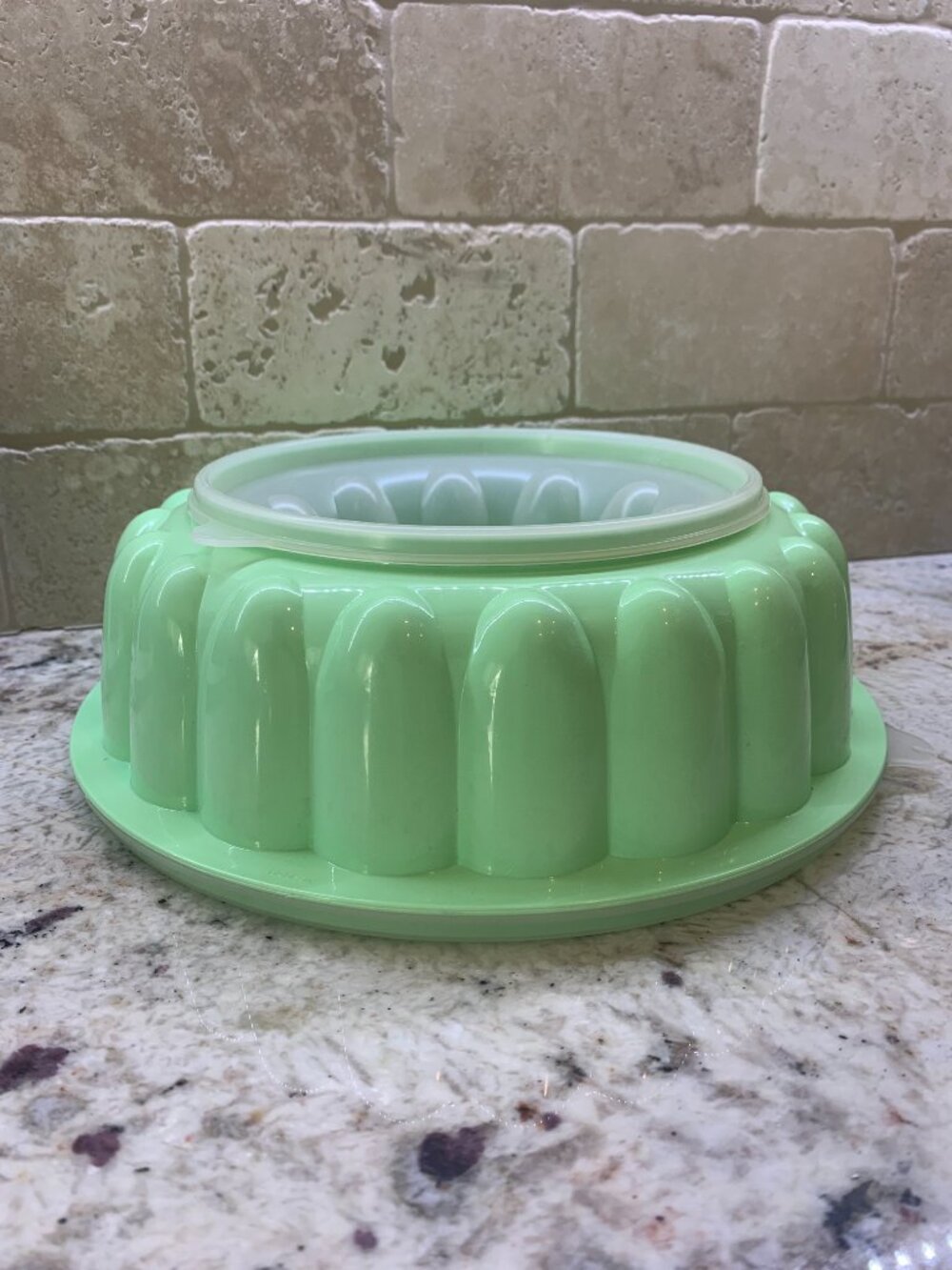 Tupperware 3 piece Jell-Ring Jello Mold Mint Green Vintage
